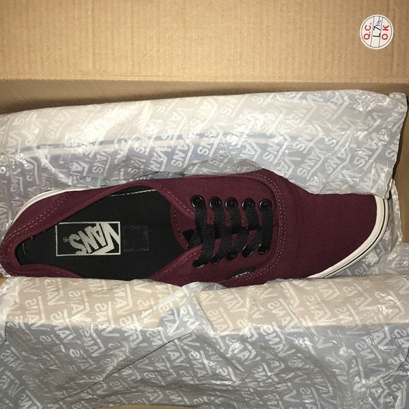 burgundy white vans